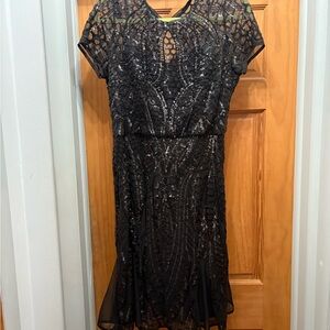 Elegant Black Sequin Dress